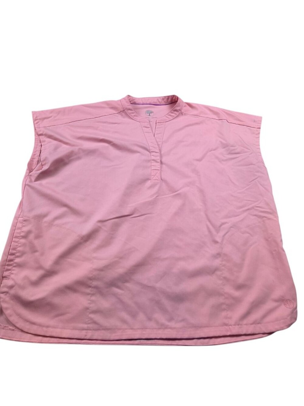 Healing Hands Scrub Top Womens 2X Pink Short Sleeve V Neck